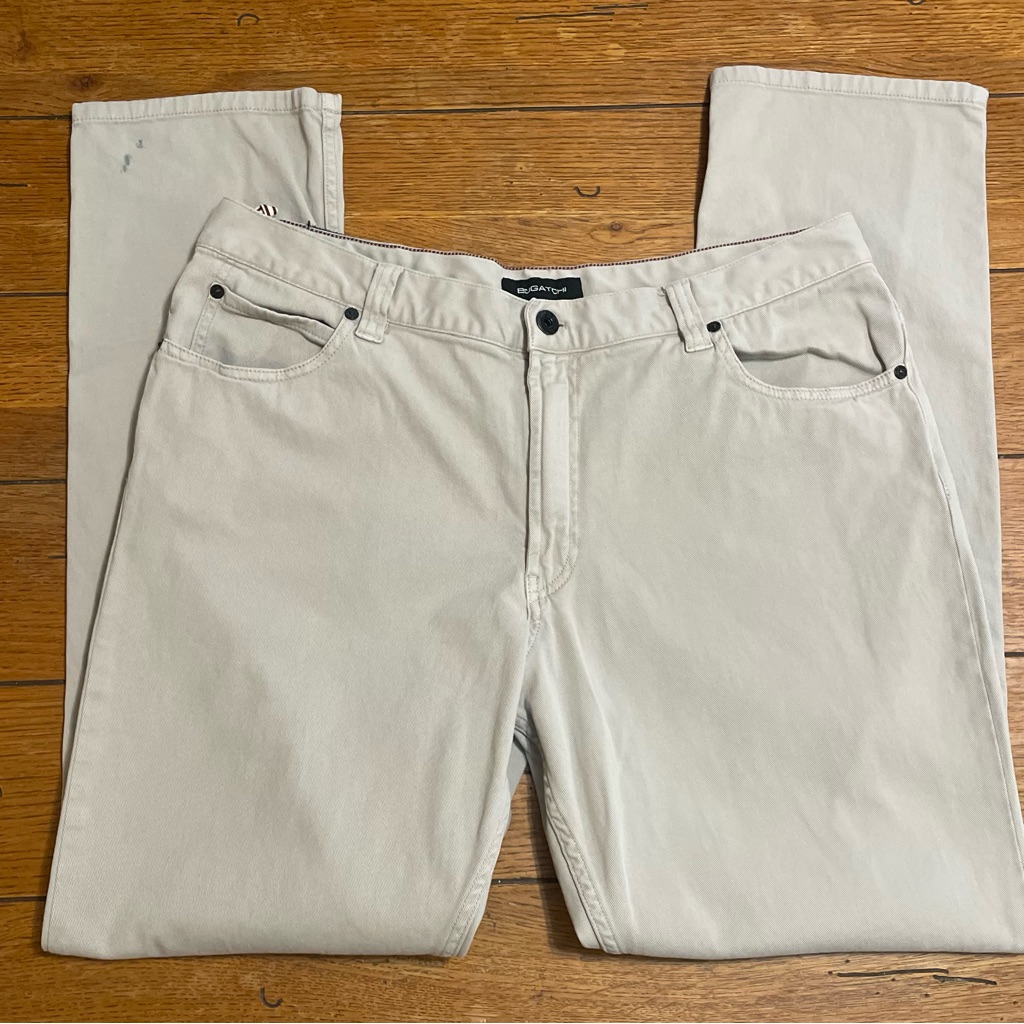 Bugatchi Men's Slim Straight Jeans In Light Cream.